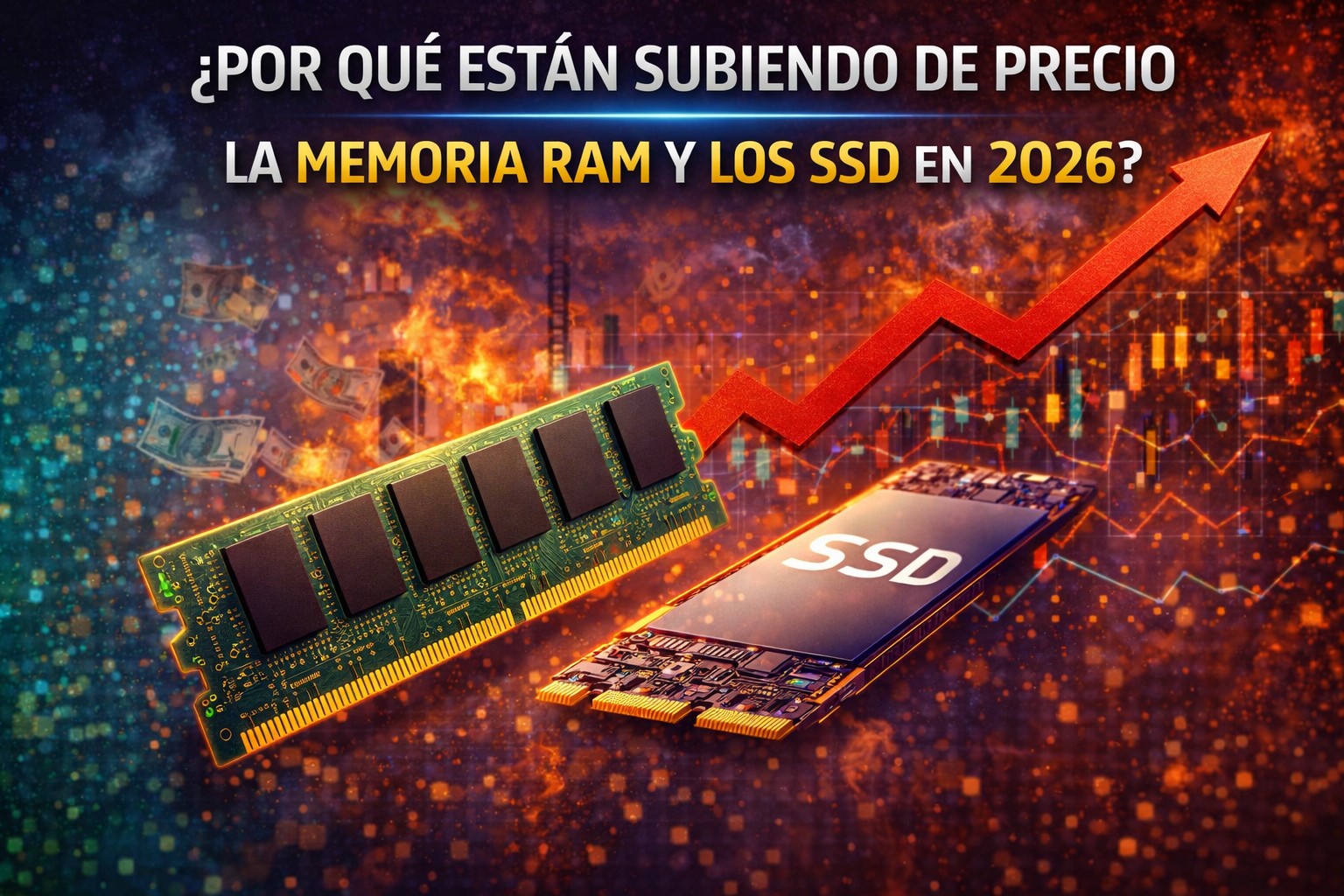 por qué están subiendo de precio la memoria RAM y los SSD en 2026 y qué está causando el aumento en tecnología