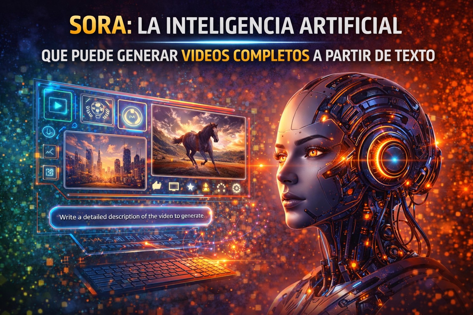 Sora inteligencia artificial que genera videos completos a partir de texto mediante modelos avanzados de IA